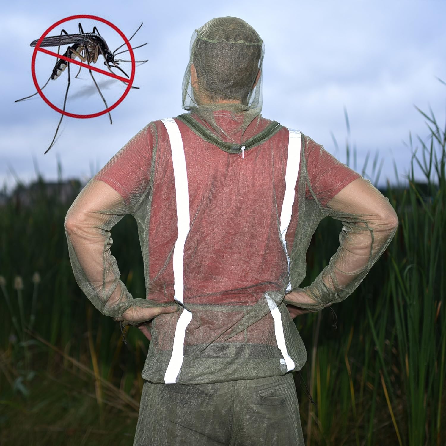 Pants and Mitts Mosquito Suit Bug Suit with Zipper on Hood by for