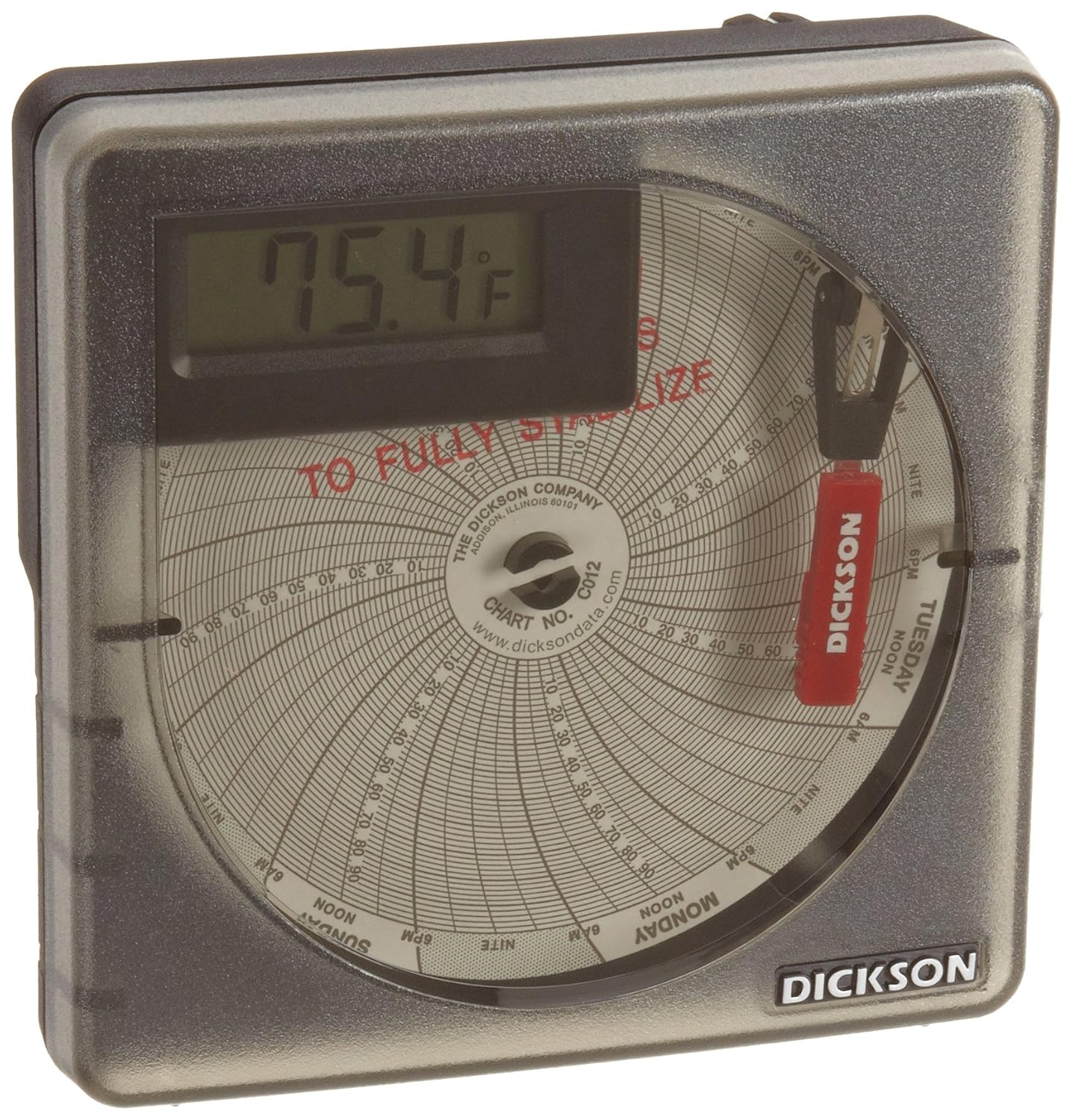 Dickson SL4350 Temperature Chart Recorder with Digital Display, 4"/101mm Chart, 7-Day or 24-Hour Rotation, -22 to 122F Range