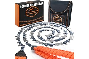 CAMPNDOOR Pocket Chainsaw for Camping - 36 Inch Heavy Duty Steel Hand Chainsaw - 48 Teeth Pocket Saw - 65Mn Hand Chain Saw wi