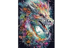 SYBDXJ 5D Diamond Art Painting Kits, Diamond Art Kits for Adults Kids, Full Drill Diamond Rhinestone Arts Craft Picture Embroidery Painting by Numbers for Home Wall Decor, 11.8 x 15.75 inch (Dragon A)