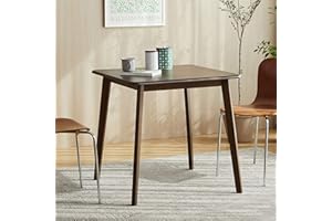 Livinia Canberra 27.6" Square Wooden Dining Table/Mid Century Modern Malaysian Oak Kitchen Table (Walnut) Table Only