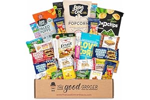 THE GOOD GROCER ALL NATURAL Healthy Snacks Care Package (30 Ct): Bars, Cookies, Puffs, Crispy Fruit, Trail Mix, Gift Box, Office Assortment Variety Pack, College Student Military Care Package, Gift Basket