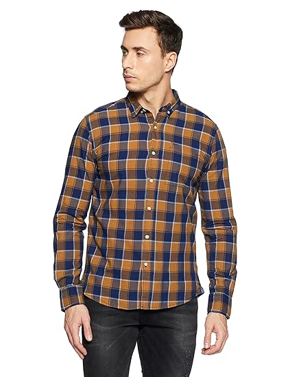 flying machine checked slim fit shirt