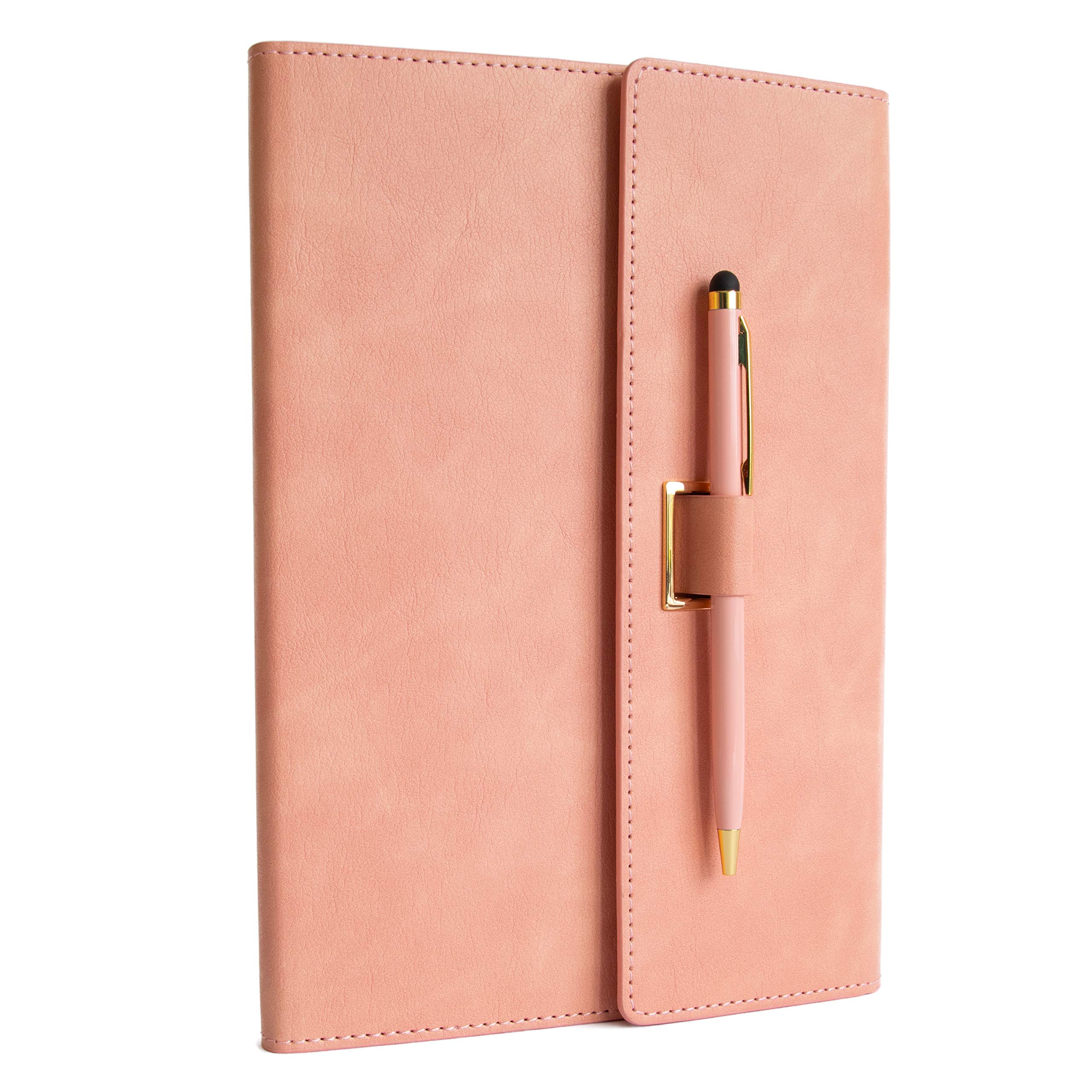Pink A5 Journals for women & Men | Notebook and pen set | Journal | Notebooks for women | Faux Leather | Notebook and pen gift sets | Leather bound notebook |Premium lined pages — image 1