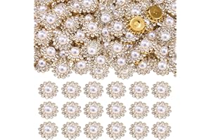 KDCQAH 150Pcs 14mm Sew on Pearls Rhinestones Sunflower Flower Claw Rhinestones Crystal Glass Flatback Gold Base Glass Sew on Clothes Wedding Dresses Decoration Crafts(Pearl)