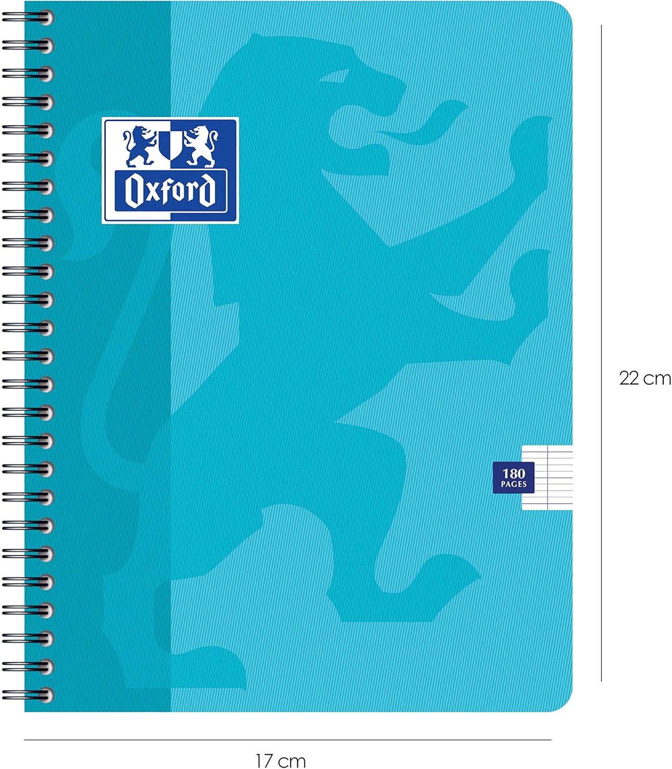 Oxford Office Classique 100101540 Spiral-Bound Notebook Quadrille-Ruled (Large Squares) 17 x 22 cm 180 Pages Assorted Colours - Image 4