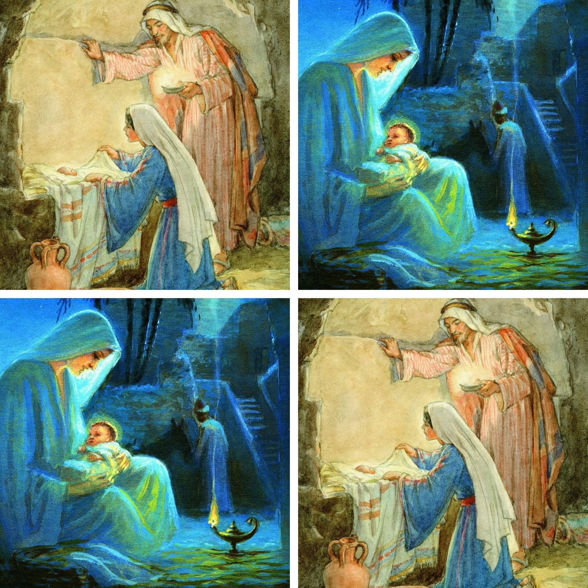 GBCC Charity Christmas Cards Pack of 20 - Assorted Premium Religious Christmas Greeting Cards Multipack with Envelopes - Traditional Nativity Scenes - 10 Each of 2 Designs - Supporting UK Charities