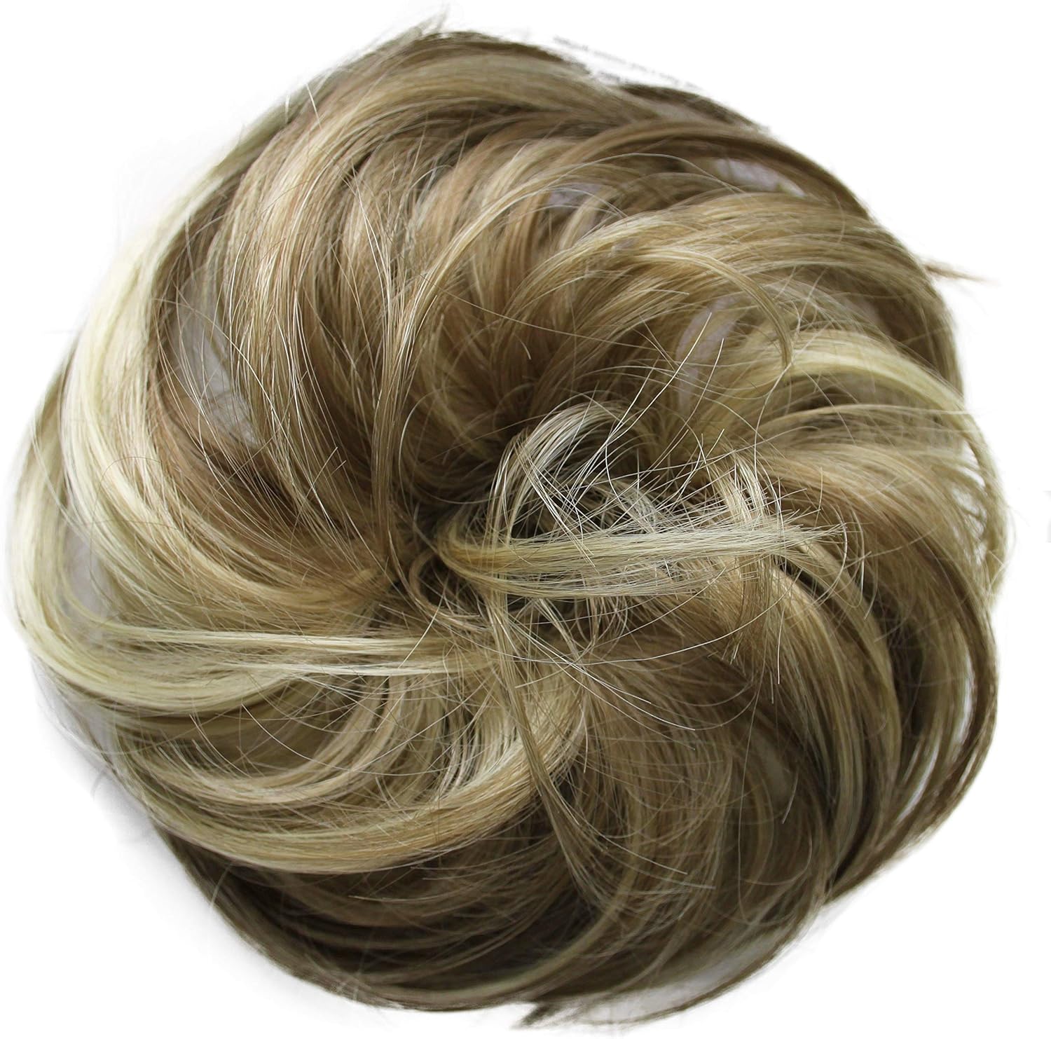 CAISHA Synthetic Fiber Hairpiece Scrunchie Scrunchy Updo Slightly Wavy Brown Blond Mix G38B, brown blond mix #12H88 G38B