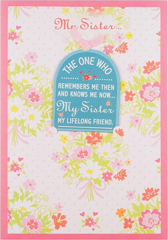 Hallmark Sister Birthday Card 'Detachable Keepsake' Medium (Old Model