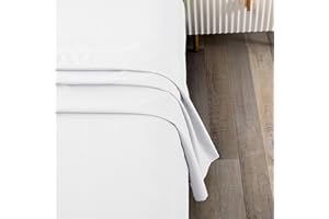 Toodou White Twin Bed Top Sheet is Made of Soft Wrinkle Resistant Microfiber and The Luxurious Solid Color Flat Sheet is Comfortable and Durable