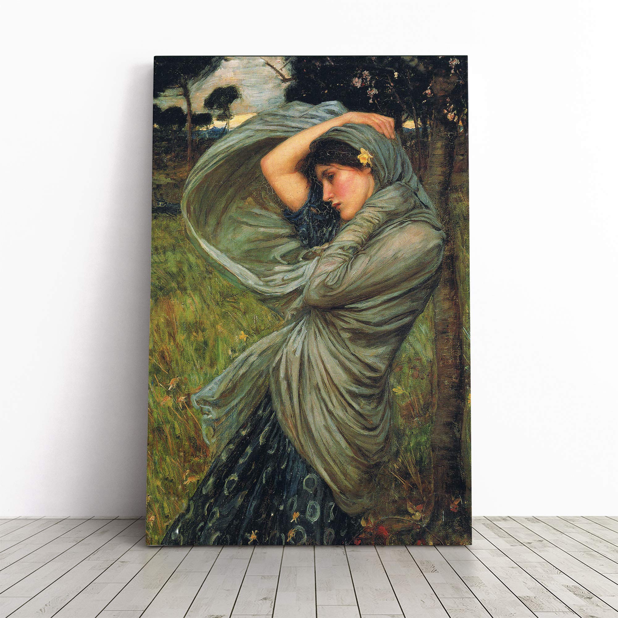John William Waterhouse Boreas Canvas Print | Gallery Wrapped 30mm Frame Wall Art | 20x14 inches | Ready to Hang | Modern Picture | Living Room Bedroom Lounge Office