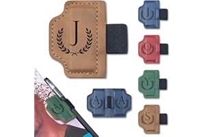 WACANTIC Custom Bygone Mark Bookmark with Pen Holder, Erebloom Personalized Magnetic Leather Pen Holder Bookmark with Initial, Leather Magnetic Book Marks for Men Women Readers,Book Lovers (Brown, J)