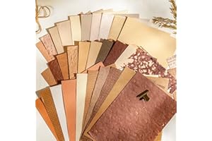 MIYOULUNA 30 Sheets Brown Scrapbook Paper, Handmade Vintage Paper for Scrapbooking, Junk Journal, A4 & A5 Textured Paper , Journaling Supplies