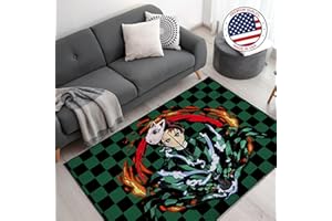 DreamController Demonn Slyer Custom Rugs for Gamer Room (62x40inch)| Playroom Carpets Inspired by Games & Anime Decor for Gamers | Gamer Room Decor for Kids Teen Anti-Slip Gaming Mats