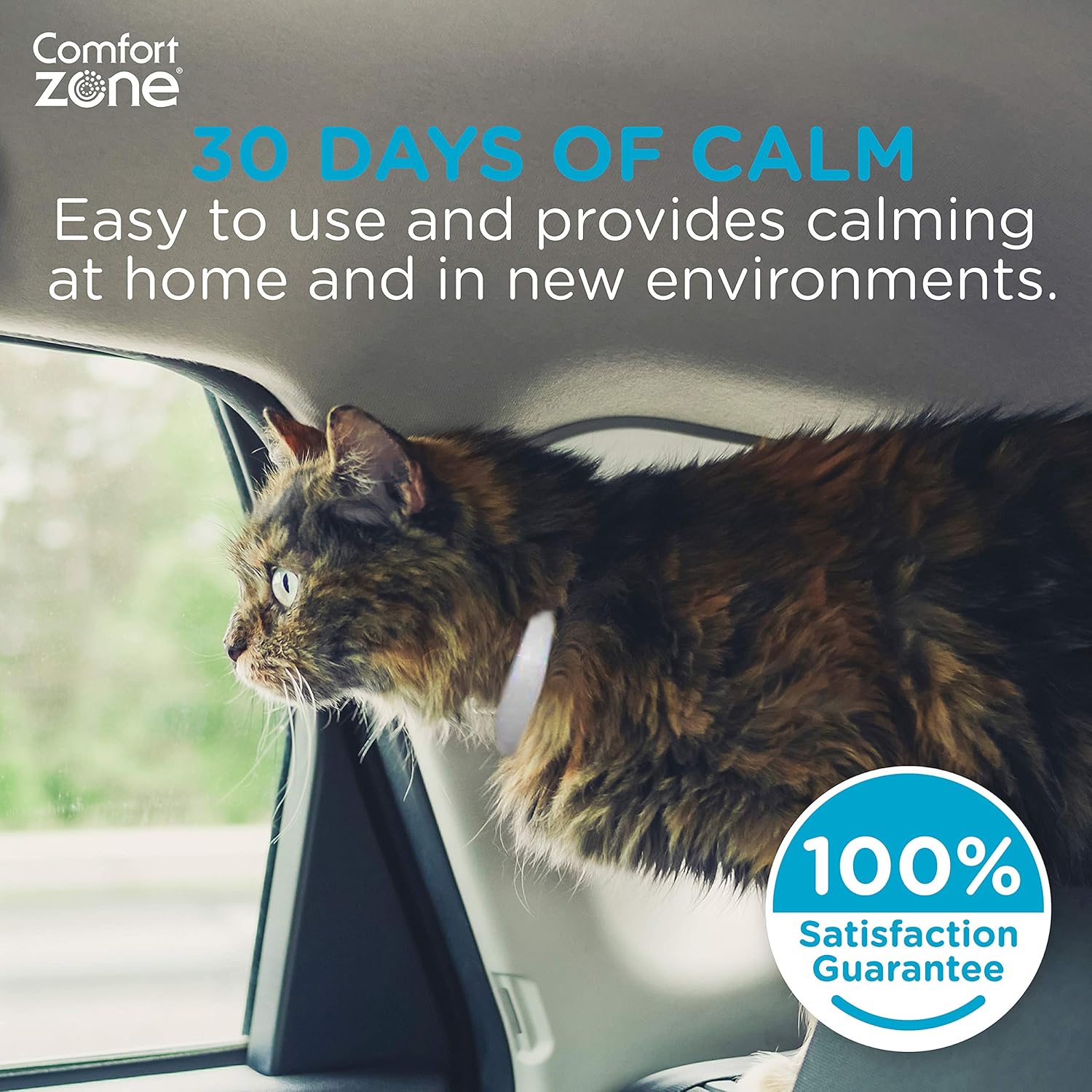 Comfort Zone Cat Calming Pheromone Collar, Anxiety & Stress Relief Aid, Breakaway Design, Grey, 2 Pack : Pet Supplies