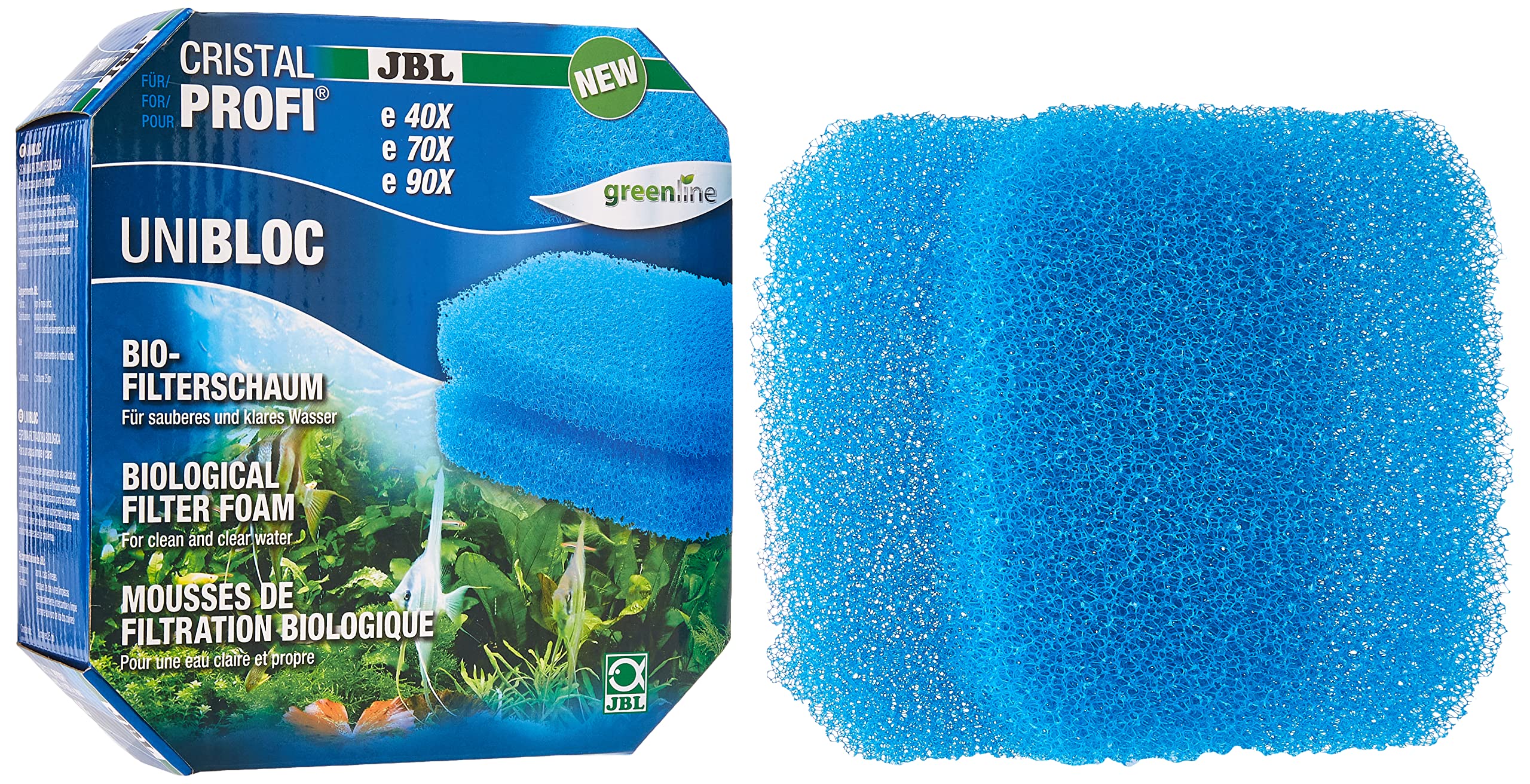 JBL UniBloc 6016100 Bio-Filter Foam Insert for Aquarium Filter CristalProfi e 40X, e 70X, e 90X, 2-Pack