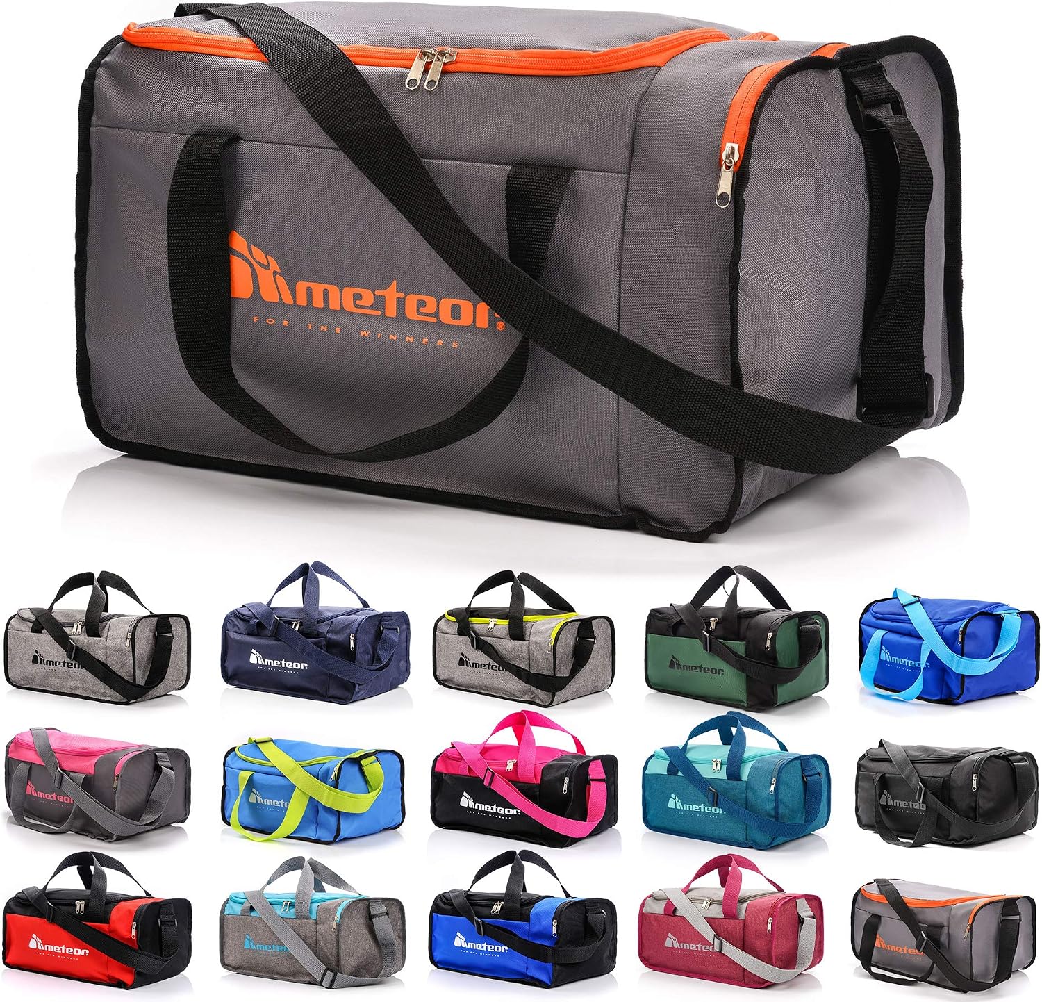 meteor Gym Bag Womens & Mens 20l, Lightweight Sports Holdall with Shoe Compartment & Shoulder Strap, Unisex Travel Duffel