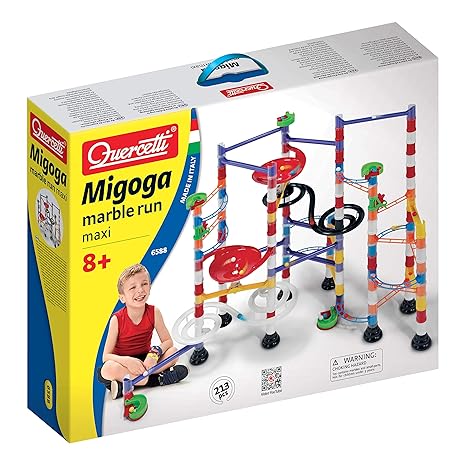 Quercetti 6588 - Migoga Maxi Steckkugelbahn, 213-teilig