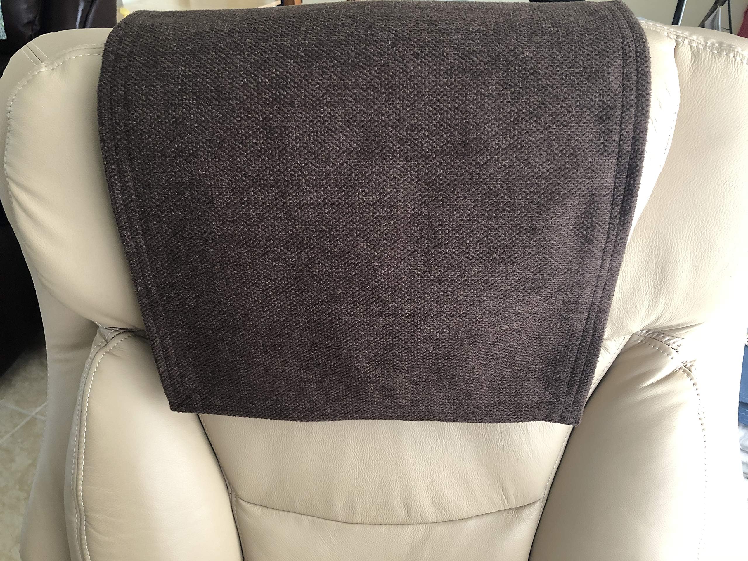 Recliner Furniture Chair Headrest Cover, Hubba Chocolate Brown, Size 14x30 for RVs, Media Rooms, Campers, Office Chairs
