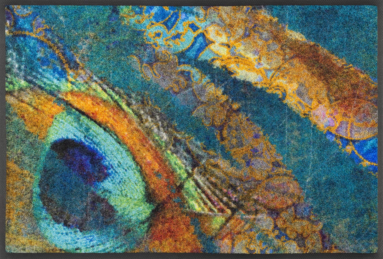 Wash+Dry Exotic Pavo Doormat, Polyamide, Multi-Colour, 50 x 75 cm