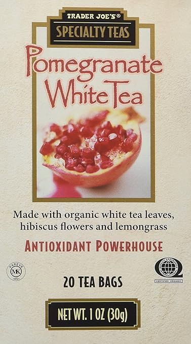 Trader Joe's Pomegranate White Tea, 20 Tea Bags (Pack of 4)