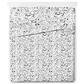 Jay Franco Sheet Set with Fitted, Flat Sheets & Pillow Cover - Ultra-Soft Bedding with Pillowcase for Room Decor, White - Deadpool, 4 Piece Full