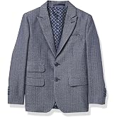 Isaac Mizrahi Boys' Slim Fit Birdseye Herringbone Blazer