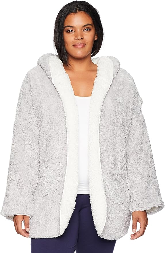 CASUAL MOMENTS Women's Bed Jacket with Shawl Collar, Button Front, and