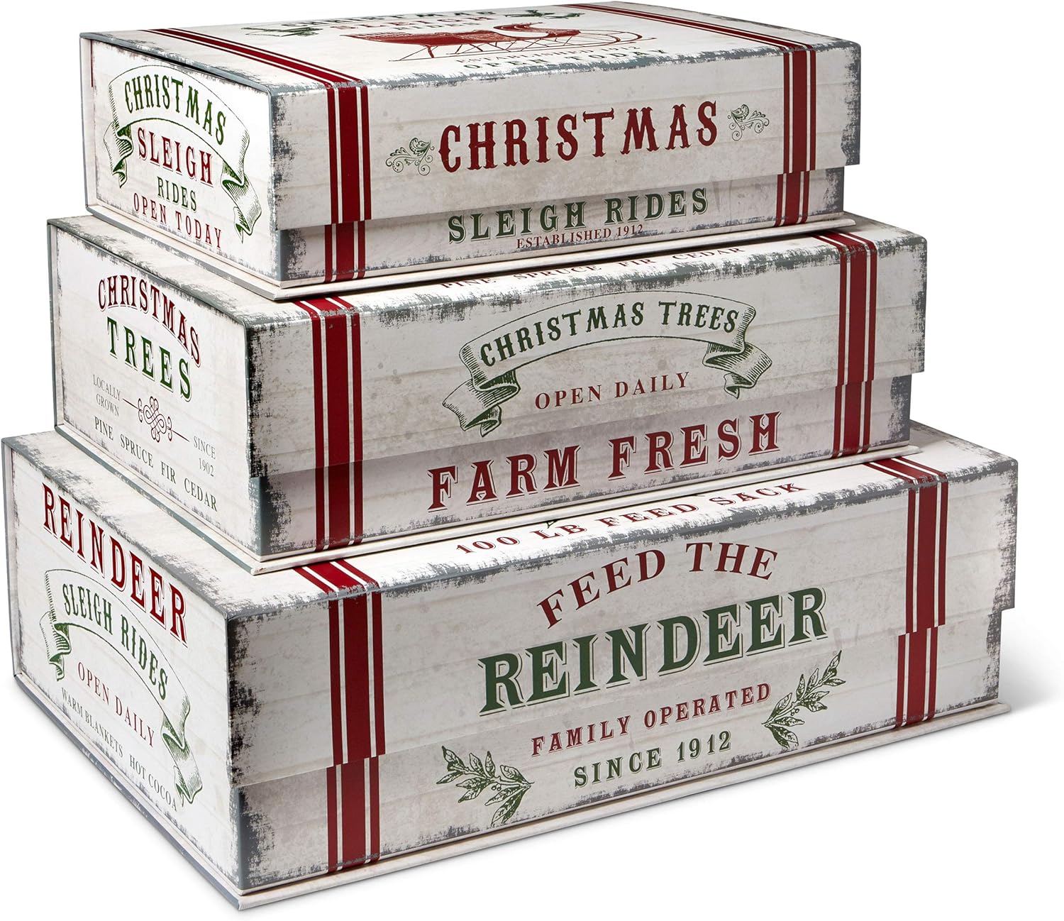 Decorative Nesting Storage Boxes with Lids TriCoastal