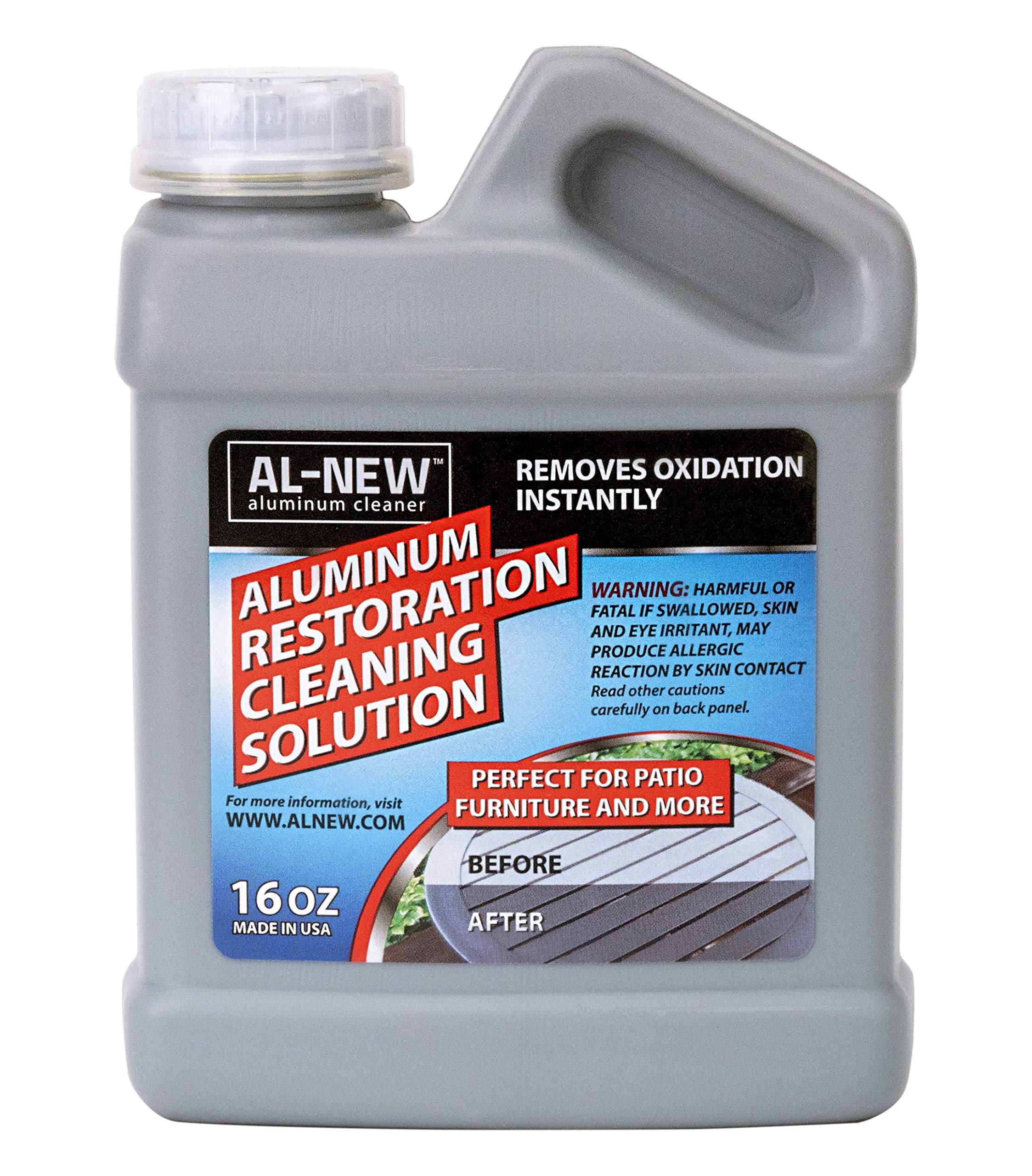 Photo 1 of AL-NEW Aluminum Restoration Cleaning Solution | Clean & Restore Patio Furniture, Stainless Steel, and Other Household Metal Surfaces (16 oz.)