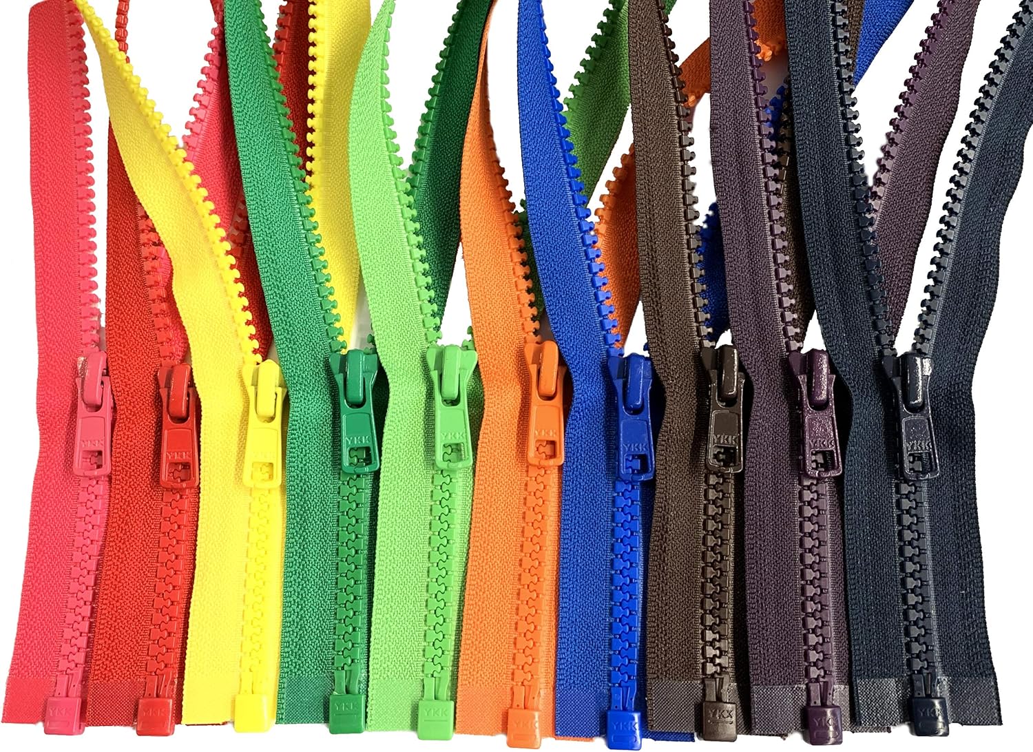 Assorted Colors Ykk 5 Vislon Separating Jacket Zippers for Sewing Coat Jacket Plastic Zippers