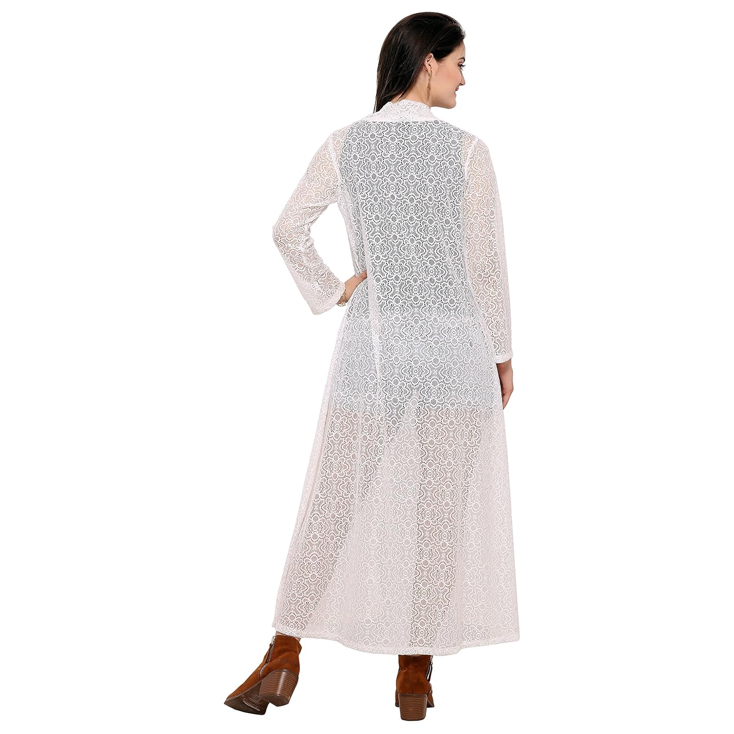 smarty pants women's lace white long shrug (smsh-52a)