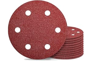 Awutzut 9 Inch 6 Hole Sanding Discs 40 Grit Hook and Loop for Drywall Sander 12PCS