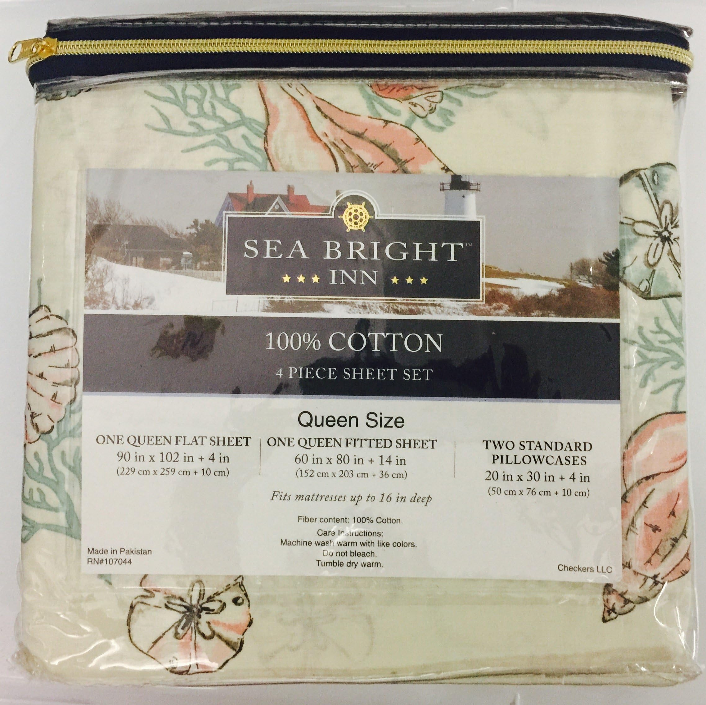 Corals & Sea Shells on Shore Queen Sheet Set