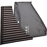 Wind Melody 18 Pipes Eco-friendly Resin C tone Pan Flute for Beginner, Easy Learning (Dark Brown)&hellip;