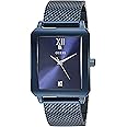 GUESS 35mm Stainless Steel Rectangular Watch with Diamond Markers GUESS 35mm Stainless Steel Rectangular Watch with Diamond Markers