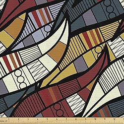 Ambesonne African Fabric by The Yard, Diagonal