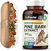 BIO KRAUTER Pine Bark Extract Capsules 400 mg - 100 Count - Antioxidant Supplement - 95% Proanthocyanidins - Pine Bark Supplement - Vegan, No Fillers