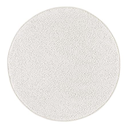 Shaggyteppich Langflor Teppichläufer Wohzimmer Esszimmer weicher Flor strapazierfähig pflegeleicht creme-weiß rund 133 cm