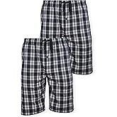 Hanes Mens 2-Pack Woven Stretch Pajama Short, Black/Black, Small
