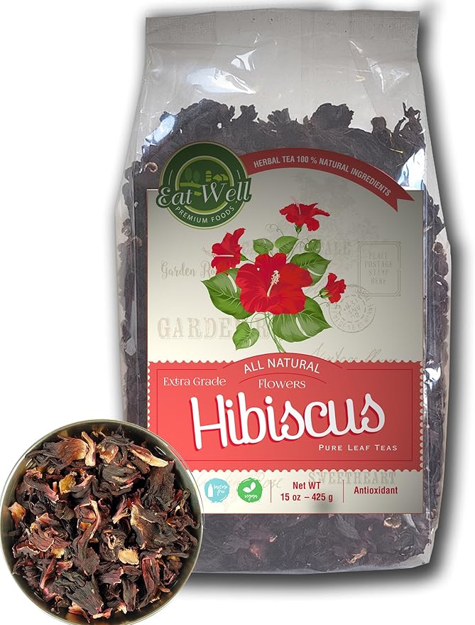 Hibiscus Flowers Tea 15 oz 425 g, Bulk 100 Natural
