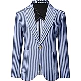 Boys Suit Blazer Slim Fit Coat Formal Business Suits Jacket Stripe Casual Dresswear School Uniform Dark Blue Sport Coat for Kids Size 5