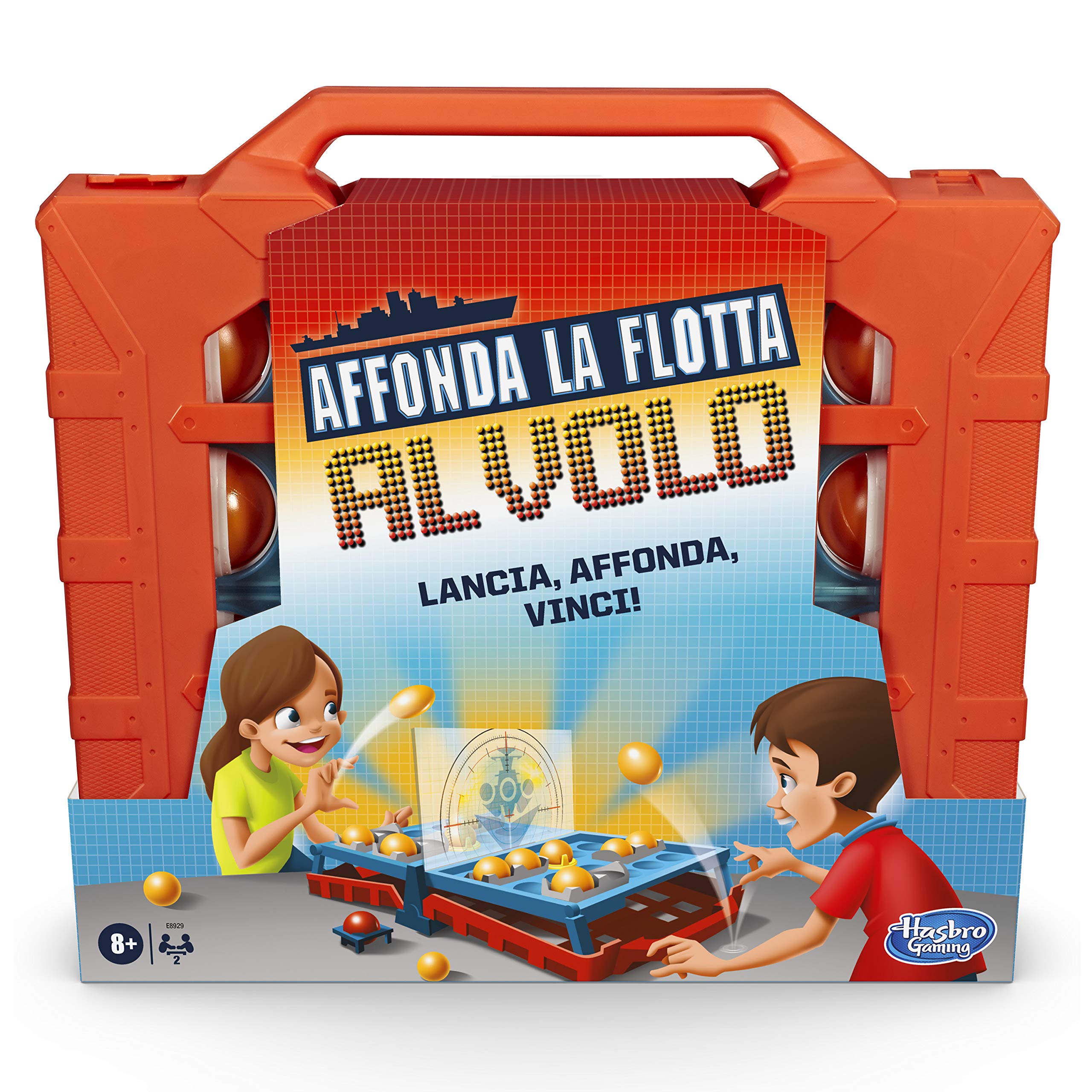 Hasbro Gaming - Sink the Fleet on the Fly (Box Game - Italian Version) Variant of the classic box game Sink the Fleet