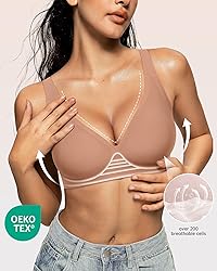 OEAK Womens Deep V Bras Wireless Comfortable Bra