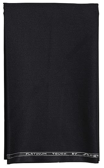 Uniform Sarees Corp Mens Poly Viscose Unstitched Pant-1.3 m Piece (Black, Free Size)