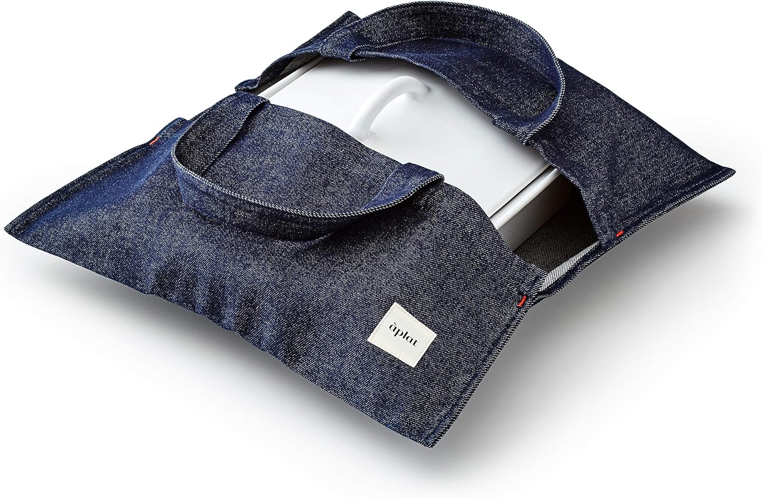 Reusable Organic Cotton Canvas Casserole Food Carrier Tote (Denim)