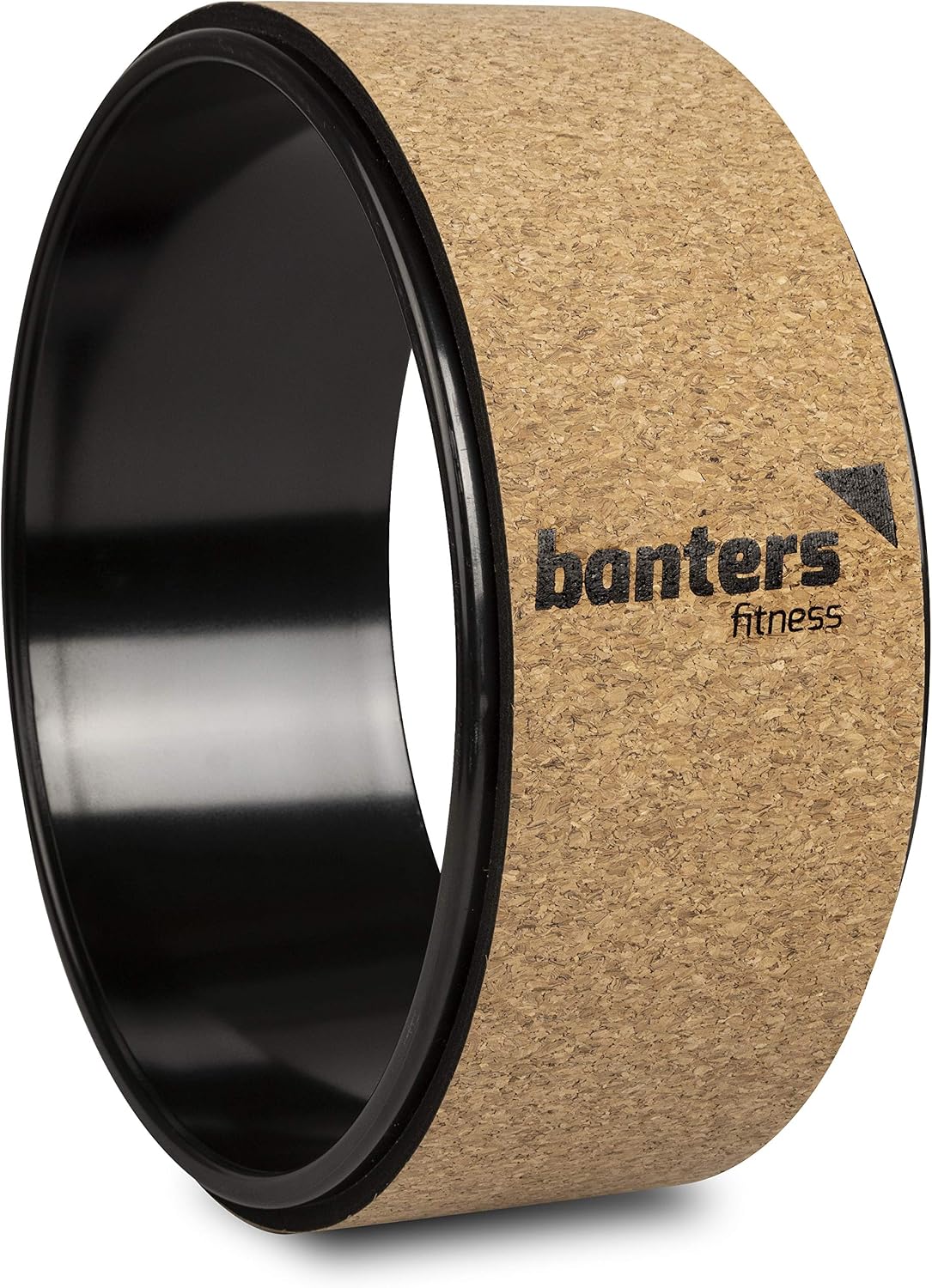 banters Yoga Wheel for Back Stretching Natural Cork, Extra Strength, Poster with Exercise Poses included, Brown