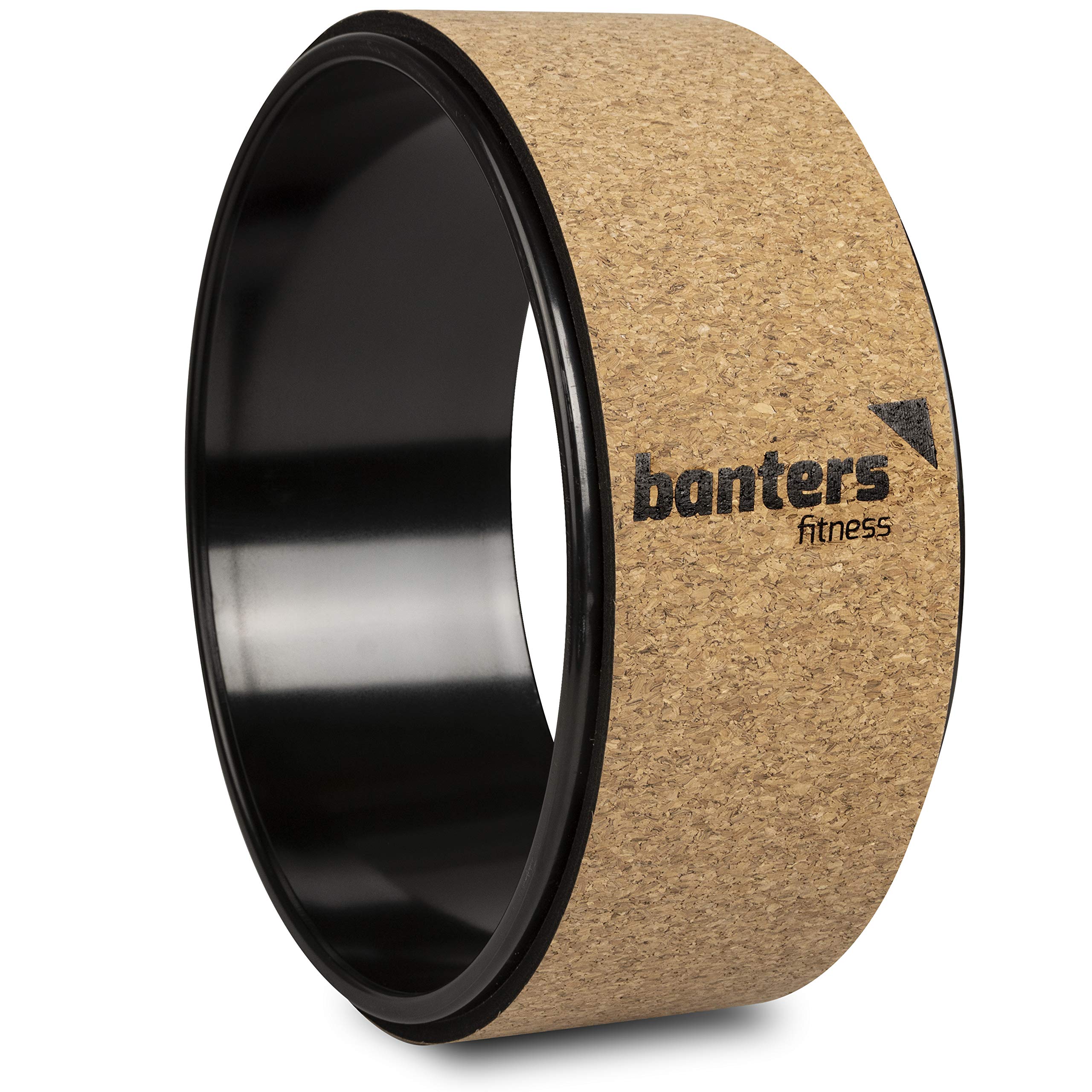 banters Yoga Wheel for Back Stretching, Natural Cork, Extra Strength, Poster with Exercise Poses included