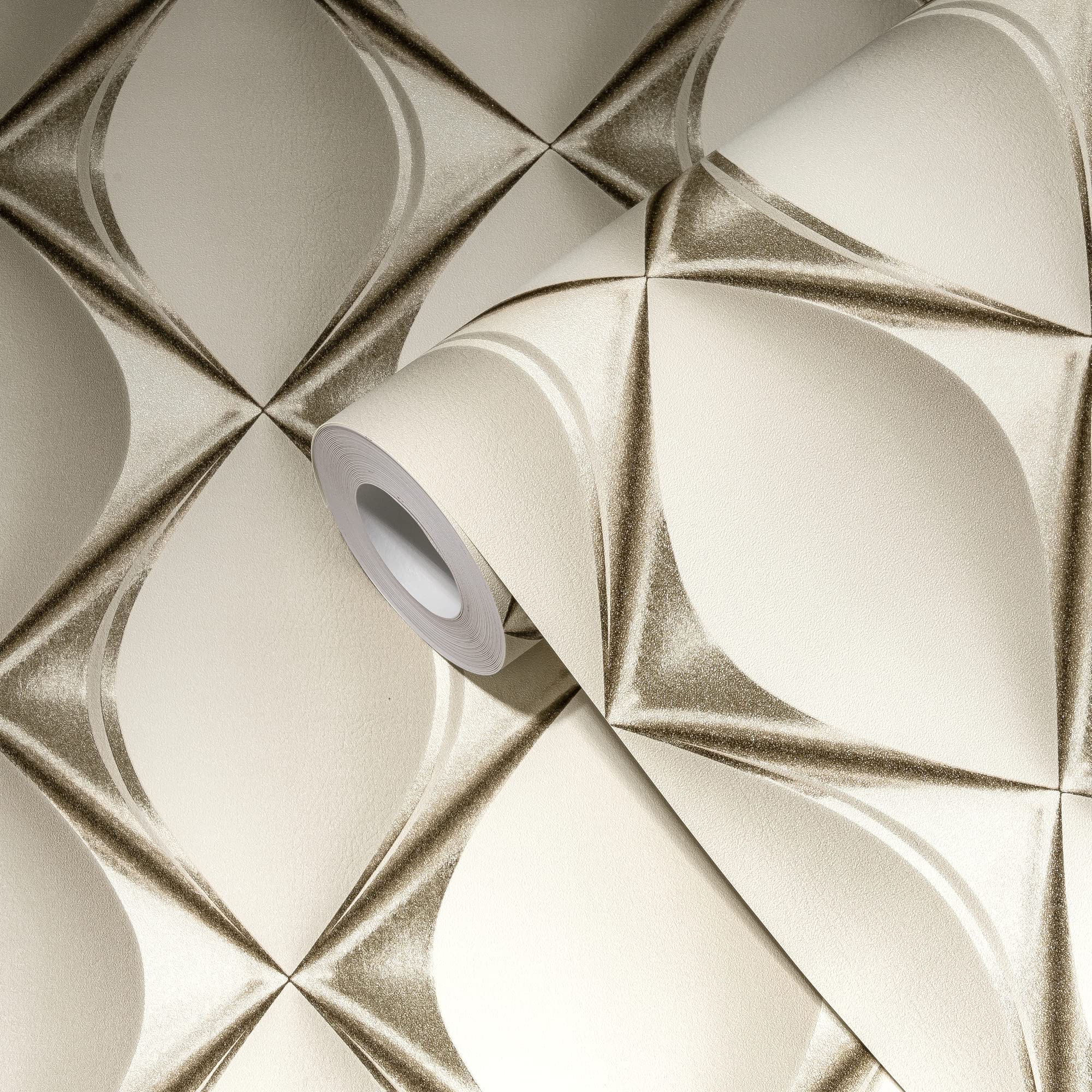 Livingwalls My Home My Spa 3D Luxury Wallpaper Grey White 386912 Modern Non-Woven Wallpaper Bedroom 10.05 x 0.53 m Made in Germany