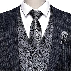 Barry.Wang Formal Men Dress Vest Matched Paisley